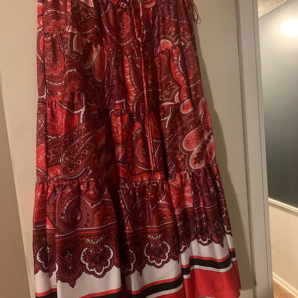 Red paisley skirt